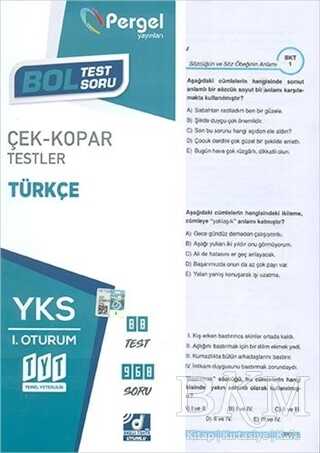 YKS TYT Türkçe Çek Kopar Testleri - I. Oturum