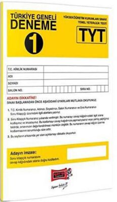 Yargı Yayınevi TYT Türkiye Geneli Deneme 1 - 1