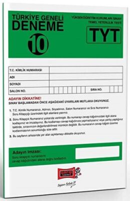 TYT Türkiye Geneli Deneme Sınavı - 10 - 1