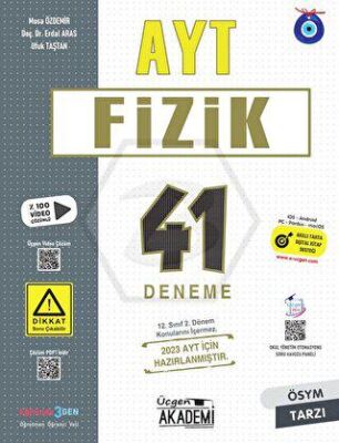 Üçgen Yayıncılık AYT - FİZİK - 41 Deneme - 1. Dönem Konuları - 1