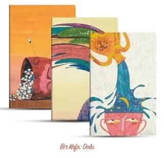 Üçlü Çizgisiz Defter Seti Bir Kafa: Dolu - 1