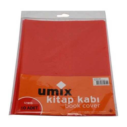 Umix Hazır Kitap Kabı Bantlı 10Lu Kırmızı