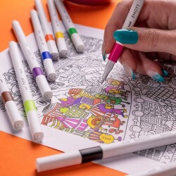 Uni Emott 0.4 Fine Akrilik Uçlu Kalem 10Lu K. Sakin Renk - 6