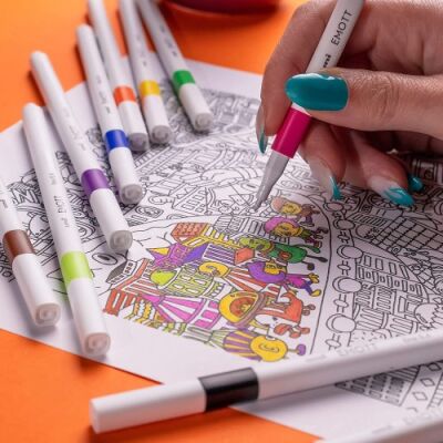 Uni Emott 0.4 Fine Akrilik Uçlu Kalem 10Lu K. Sakin Renk - 4