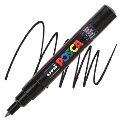 Uni Posca 0.7 Su Bazlı Poster Markörü Siyah Pc-1M - Uniball