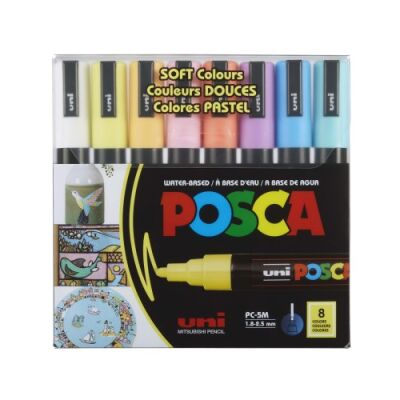 Uni Posca 1.8-2.5 Su Bazlı Poster Markörü Sotf Renk 8Li PC-5M-8C - 4