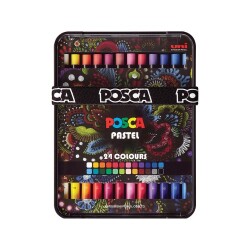 Uni Posca Pastel Boya Kalemi 24Lü Kalem Kutu Set - Uniball