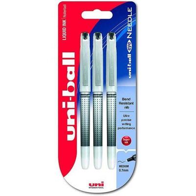 Uniball Eye Needle 0.7 İğne Uçlu Kalem 3Lü Siyah Ub-187S-3P Siyah - 1