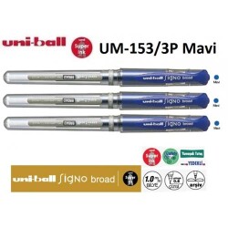 Uniball Signo Broad 1.0 İmza Kalemi 3Lü Mavi Um-153-3P Mavi - Uniball