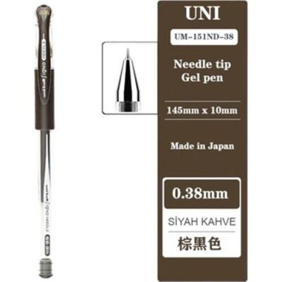 Uniball Signo Needle 0.38 İğne Uçlu Jel Kalem Kahve-Siyah - 1
