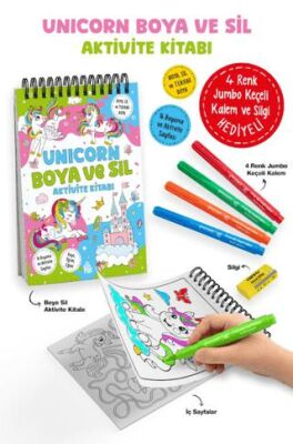Unicorn – Boya ve Sil Aktivite Kitabı - 3 Yaş + - 1