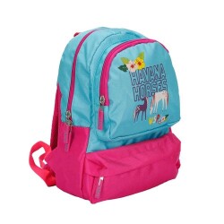 U.S. Polo At Desenli Mavi Kırmızı Anaokulu Çantası PLÇAN22051 - 2