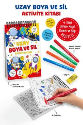 Uzay – Boya ve Sil Aktivite Kitabı - 3 Yaş + - 1