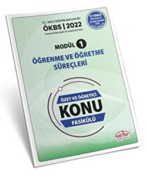 Uzman ve Başöğretmen Modül 1 Öğrenme ve Öğretme Süreçleri Özet ve Öğretici Konu Fasikülü - Editör Yayınevi