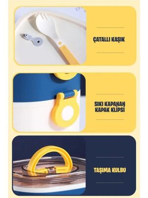 Vagonlife Bl50251-2 1200 Ml 3 Bölmeli Paslanmaz Çelik Lunch Box-2 - 4