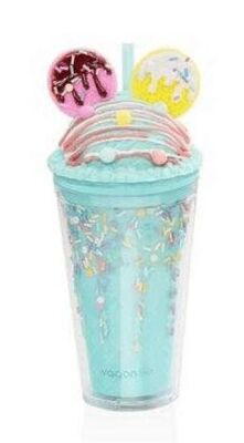 Vagonlife VGN040 450 ML Desenli Pipetli Bardak - Yeşil - 1