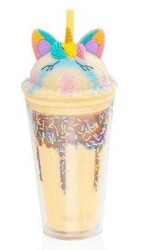 Vagonlife VGN041 450 ML Desenli Pipetli Bardak - Krem - Vagonlife