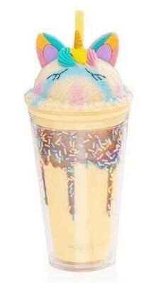 Vagonlife VGN041 450 ML Desenli Pipetli Bardak - Krem - 1