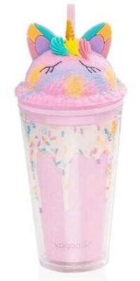 Vagonlife VGN041 450 ML Desenli Pipetli Bardak - Mor - 1