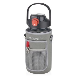 Vagonlife Vgn2115 Pipetli Kılıflı Matara 1500 Ml.- Siyah - Vagonlife