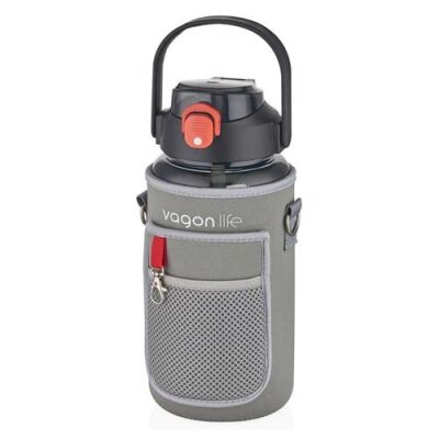 Vagonlife Vgn2115 Pipetli Kılıflı Matara 1500 Ml.- Siyah - 1