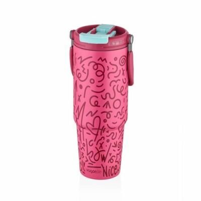 Vagonlife Vgn8137 900 Ml. Çelik Matara - Kırmızı - 1