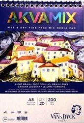 Van Dyck Akvamıx Wet & Dry A5 Üstten Spiralli Mıcroperforeli 20 Yaprak - Esmo