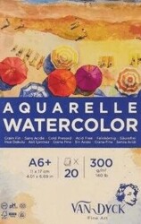 Van Dyck Dokulu Coldpress 11x17 Cm A6 Üstten Yapışkanlı 20 Yaprak Suluboya Blok - Esmo