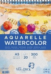 Van Dyck Dokulu Coldpress A5 Üstten Spiralli 20 Yaprak Suluboya Blok - Esmo