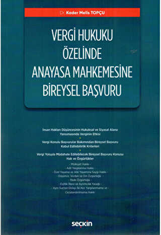 Vergi Hukuku Özelinde Anayasa Mahkemesine Bireysel Başvuru - 1