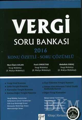 Gazi Kitabevi Vergi Soru Bankası 2016 - Konu Özetli Soru Çözümlü - Gazi Kitabevi
