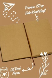 Victoria Journals 124-1630 Bujo Kraft Defter Süet A5 96 yaprak 150 gr Kraft kağıt Noktalı Kahverengi - 3