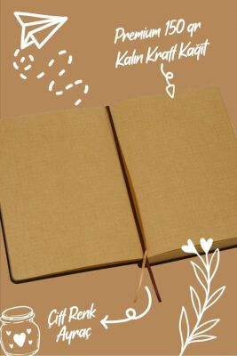 Victoria Journals 124-1630 Bujo Kraft Defter Süet A5 96 yaprak 150 gr Kraft kağıt Noktalı Kahverengi - 3