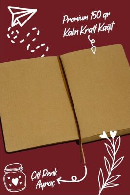 Victoria Journals 124-1633 Bujo Kraft Defter Süet A5 96 yaprak 150 gr Kraft kağıt Noktalı Bordo - 3