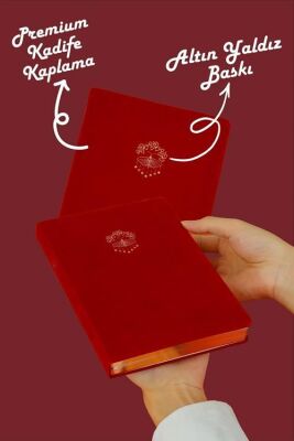 Victoria Journals 124-1642 Bujo Defter Süet A5 96 yaprak 160 gr Beyaz kağıt Cepli Çizgili Kırmızı - 1