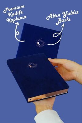 Victoria Journals 124-1643 Bujo Defter Süet A5 96 yaprak 160 gr Beyaz kağıt Cepli Çizgili Mavi - 1