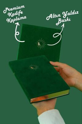 Victoria Journals 124-1644 Bujo Defter Süet A5 96 yaprak 160 gr Beyaz kağıt Cepli Çizgili Yeşil - 1