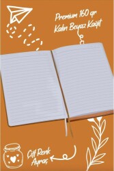 Victoria Journals 124-1645 Bujo Defter Süet A5 96 yaprak 160 gr Beyaz kağıt Cepli Çizgili Turuncu - 3