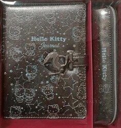 Victoria Journals 525-1969 Hello Kitty Hush Hush Kilitli Defter Ve Vegan Deri Kalemlik Kutulu Set 80 - Victoria Journals