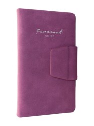 Victoria Journals 5508 Sert Kapak Mıknatıslı Cep Defteri 9 6x16 6 cm 96 Yap 80 gr Çizgili Mor - Victoria Journals