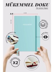 Victoria Journals Premium Sert Kapak Defter A4 100Gr 192Yaprak Çizgili Turkuaz - 3