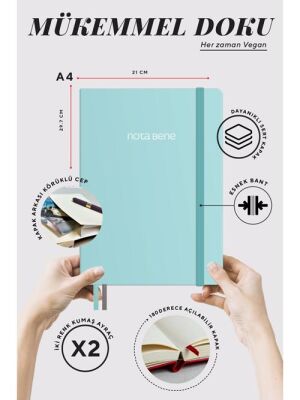 Victoria Journals Premium Sert Kapak Defter A4 100Gr 192Yaprak Çizgili Turkuaz - 3