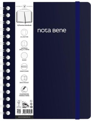 Victoria Journals Spiralli Sert Kapak Defter A4 100Gr 160Yaprak Çizgili Lacivert - 2