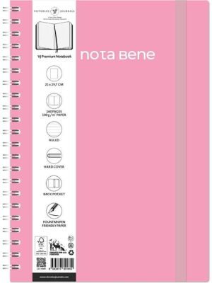 Victoria Journals Spiralli Sert Kapak Defter A4 100Gr 160Yaprak Çizgili Pembe - 1