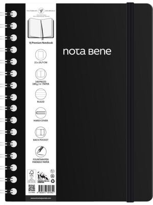 Victoria Journals Spiralli Sert Kapak Defter A4 100Gr 160Yaprak Çizgili Siyah - 2