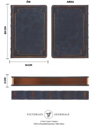 Victorias Journals 123-9107 Vintage Old Book Defter Düz 14X20 Cm 128 Sh Mat Lacivert - 3