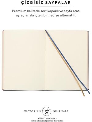 Victorias Journals 123-9107 Vintage Old Book Defter Düz 14X20 Cm 128 Sh Mat Lacivert - 4