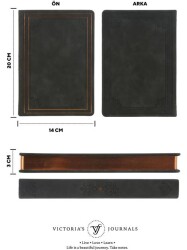 Victorias Journals 123-9108 Vintage Old Book Defter Düz 14X20 Cm 128 Sh Mat Siyah - 3