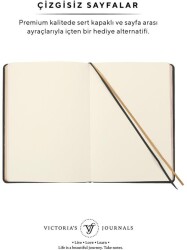 Victorias Journals 123-9108 Vintage Old Book Defter Düz 14X20 Cm 128 Sh Mat Siyah - 4