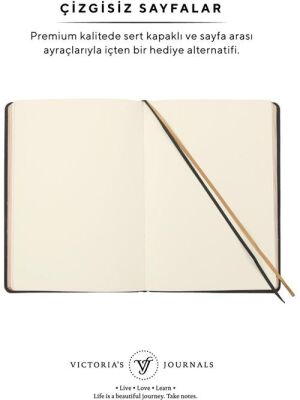 Victorias Journals 123-9108 Vintage Old Book Defter Düz 14X20 Cm 128 Sh Mat Siyah - 4